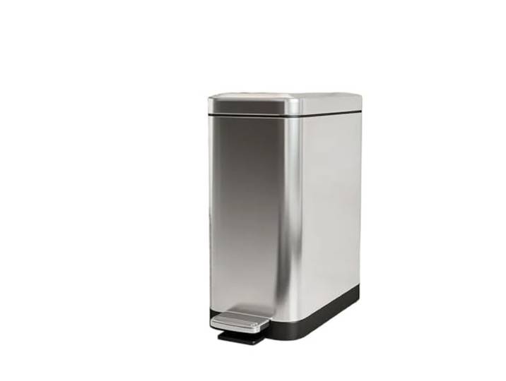 YUHANXINHESHE Badezimmer-Mülleimer mit Deckel, Edelstahl-Mülleimer mit herausnehmbarem Papierkorb for Büro, Schlafzimmer(18L,Silvery)