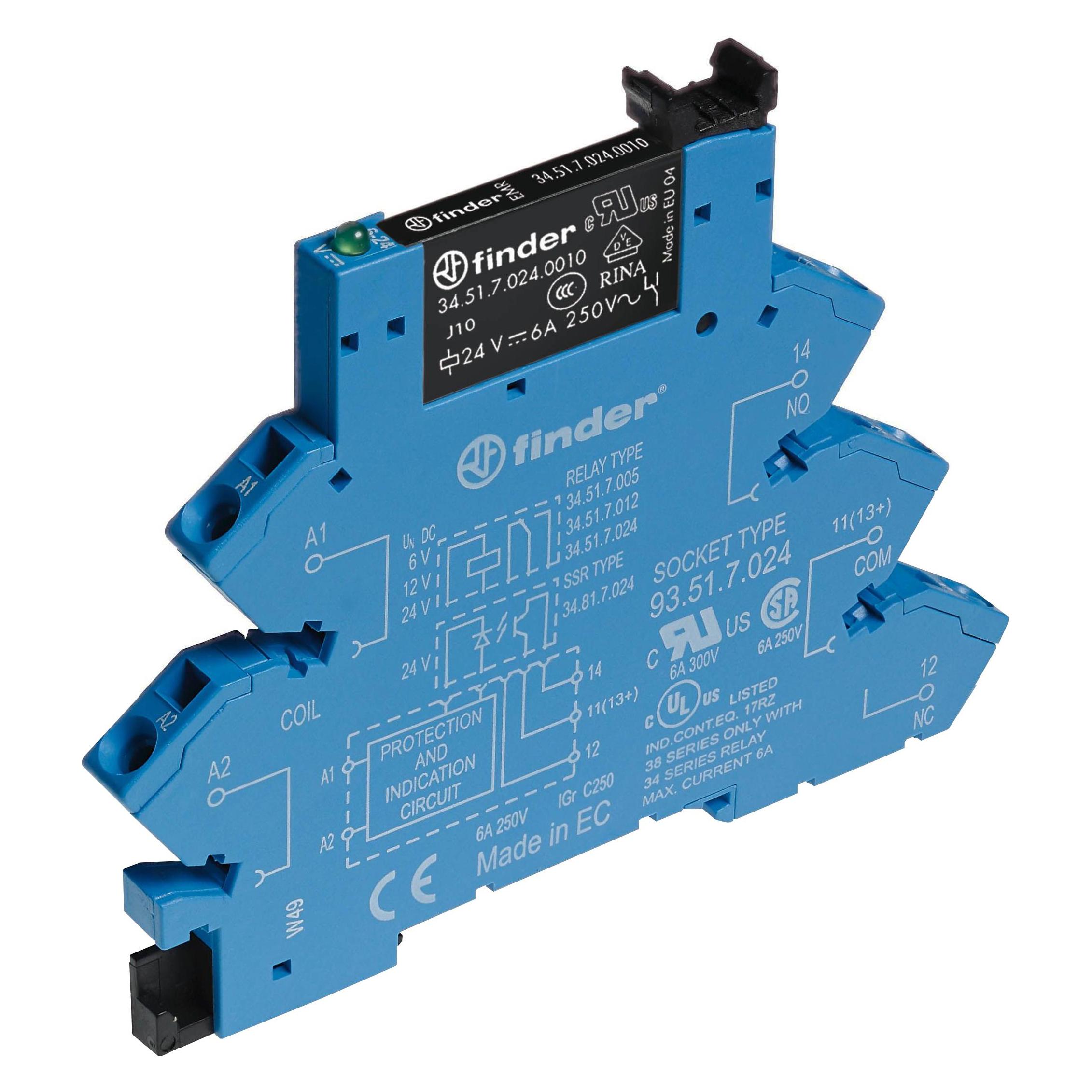 Finder Koppelrelais 6A 12VDC Serie 38 (38.61.7.012.0050)