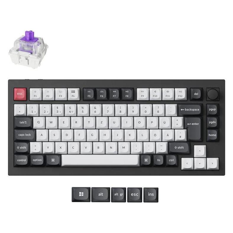 Keychron Q1 HE Knob 75% Alu RGB Gateron Magnetic bk H (DE, Kabelgebunden, Kabellos) (Q1H-M1-DE)