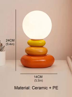 Inspire Picks Colorful Stone Table Lamp Nordic LED Neutral Light Bedside Lamp With Stacked Stone Design orange warm White