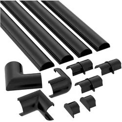 D Line, Kabelschutz + Kabelführung, D-LINE Trunking Kit 30x15 3x 1,0m Schwarz (Kabelkanal, 100 cm)