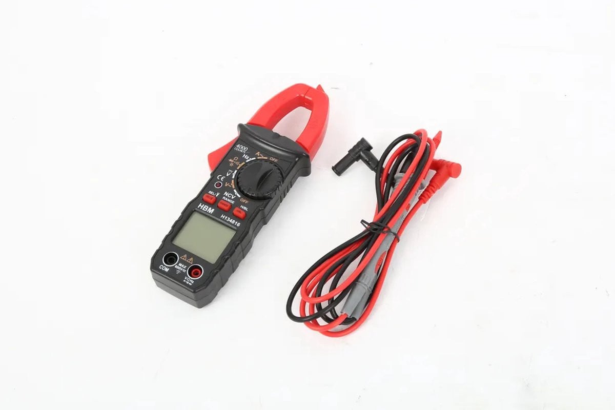 HBM digitale stroomtang multimeter zwart en rood