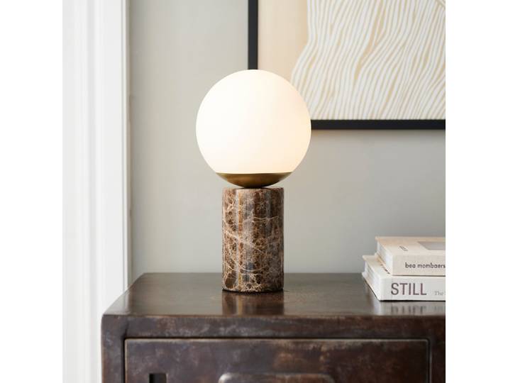 Lilly Tischleuchte Brown/Marble - Nordlux Lilly Marble - Wohnzimmer - Stein - Einflammig