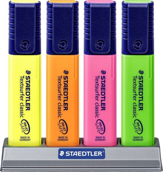 Staedtler Highlighter   Bordstander M. 4 Farver
