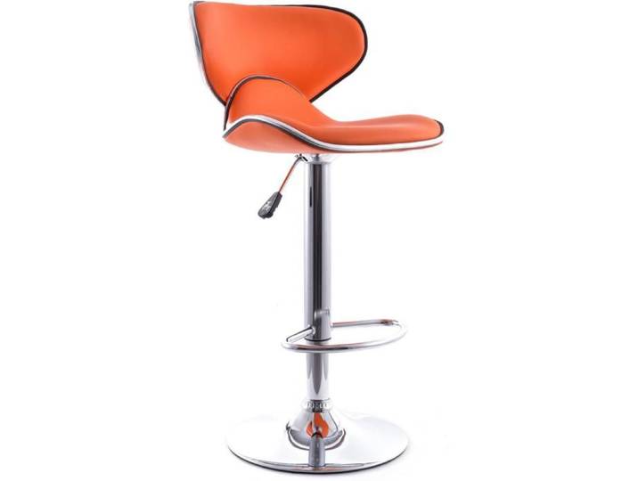 Tabouret de Bar Curved Back Pivotant - Réglable en Hauteur Orange