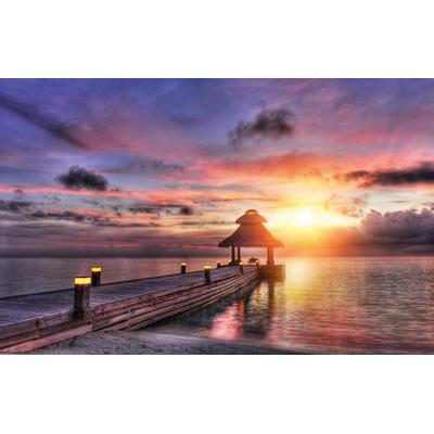 Fototapete PAPERMOON "Maldives Sunset", bunt, B:4m L:2,6m, Vlies, Tapeten