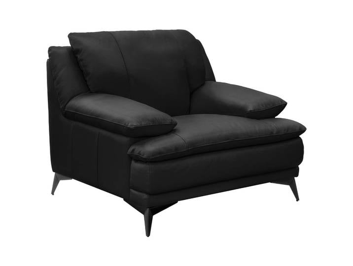Novel Sessel, Schwarz, Metall, Echtleder, Rindleder, 115x92x98 cm, Wohnzimmer, Sessel, Sonstige Sessel