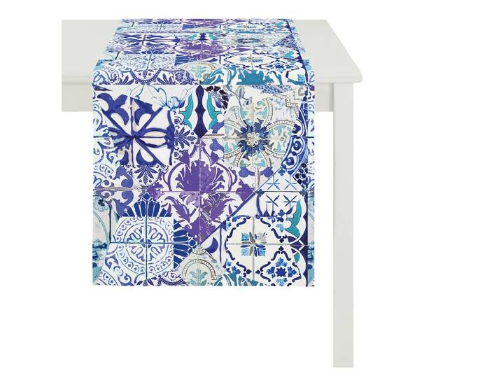 Tischläufer Summer Garden III 48 x 140cm Blau/Blau