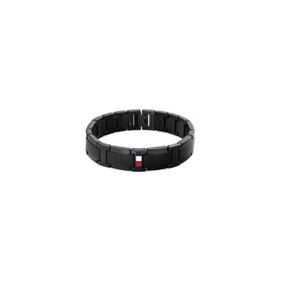 Armband TOMMY HILFIGER "JAMESON", schwarz, blau, weiß, rot, Armbänder, Damen, 19cm, Edelstahl, Armband