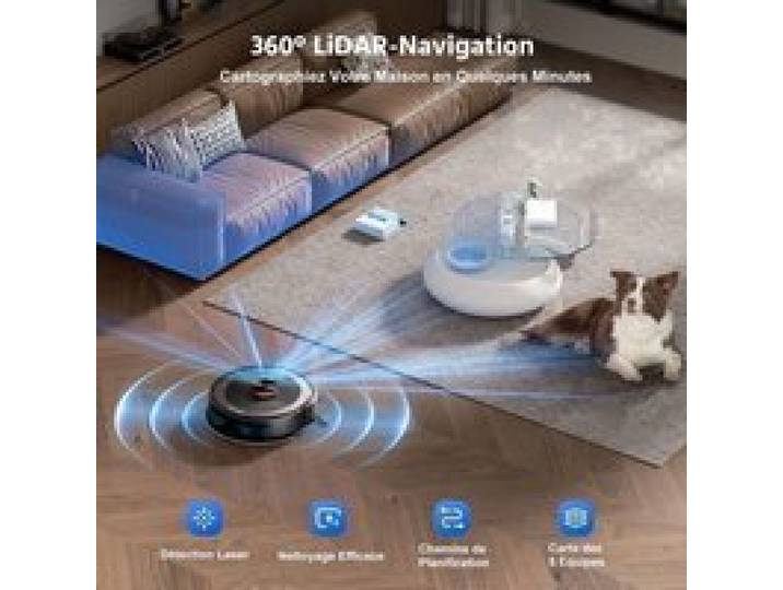 Aspirateur robot robot aspirateur laveur sans fil intelligent batterie 2600mAh autonomie 120min WiFi A