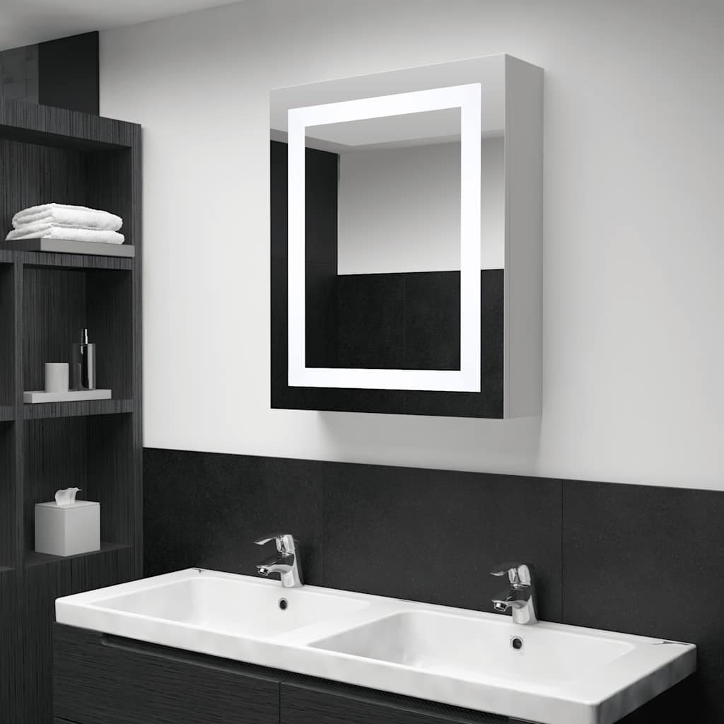 vidaXL Mueble de baño con espejo LED 50x13x70 cm Blanco