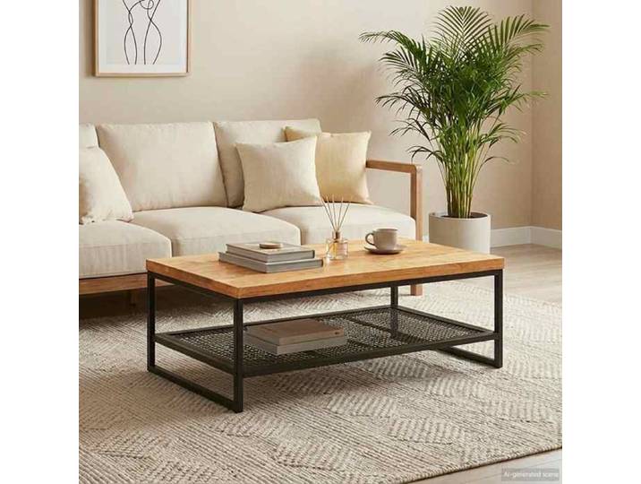 Table Basse Marron et Noir en Fer