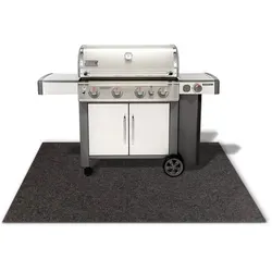 KARAT Grillschutzmatte BBQ-Matte "Dalton" - schwer entflammbar - Bodenmatte für den Grill // 100 x 120 cm