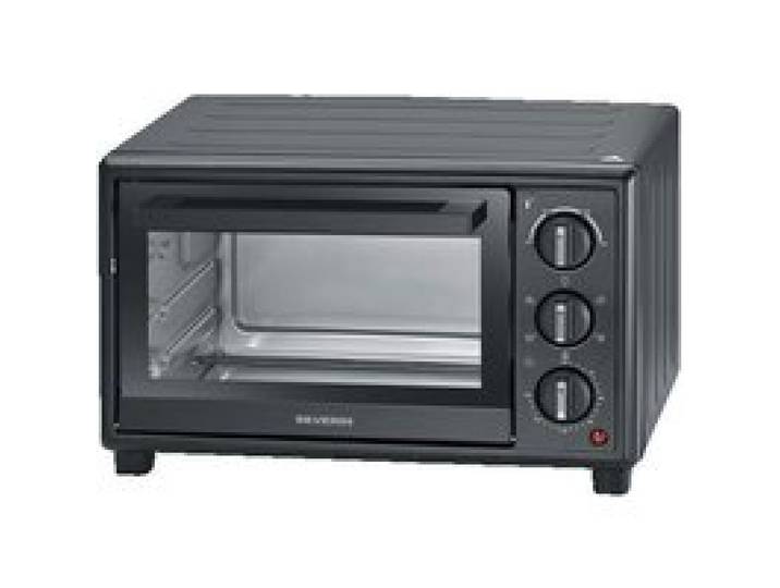 Mini-four Electrique compact 20L - SEVERIN - TO2079 - Four posable 1400W chaleur tournante avec pierre à pizza noir