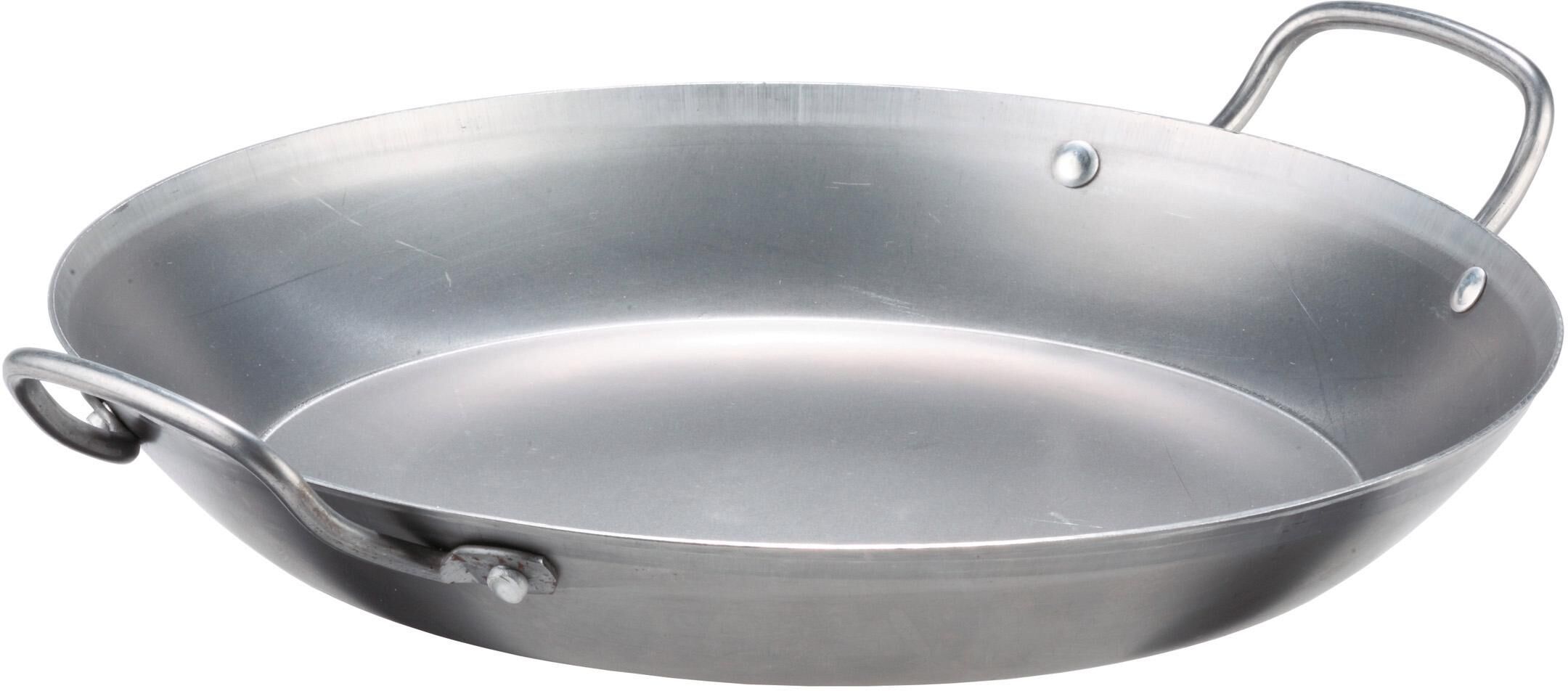 Paellapfanne GSW "Lyoner", silber (silberfarben), Ø:40cm, Pfannen, Eisenpfanne Paellapfanne Bratpfanne, Induktion
