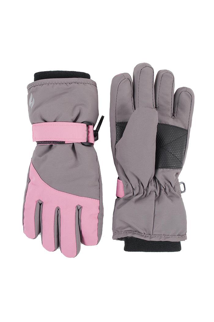 Heat Holders - Waterdichte thermo skihandschoenen voor kinderen - Roze / Grijs