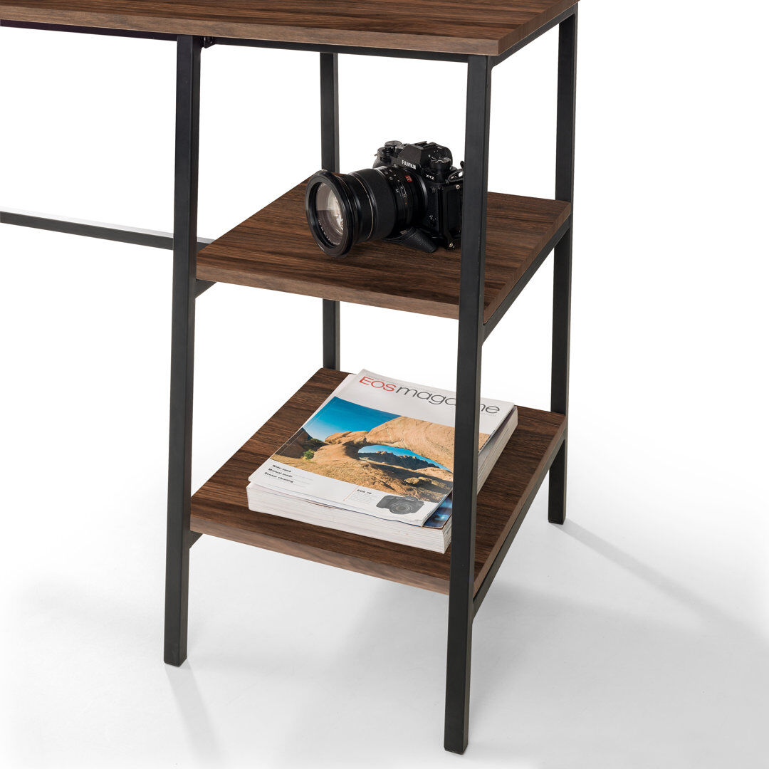 Zipcode Design Chew Stoke Steel Desk Walnut 72cm H X 104cm W X 45cm D