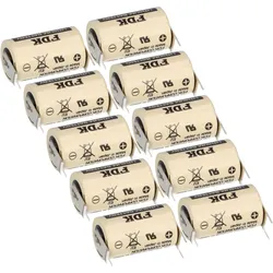 10x FDK CR14250SE-FT1 3V 850mAh 1/2AA Lithium Batterie – 3 Printpins ++/-