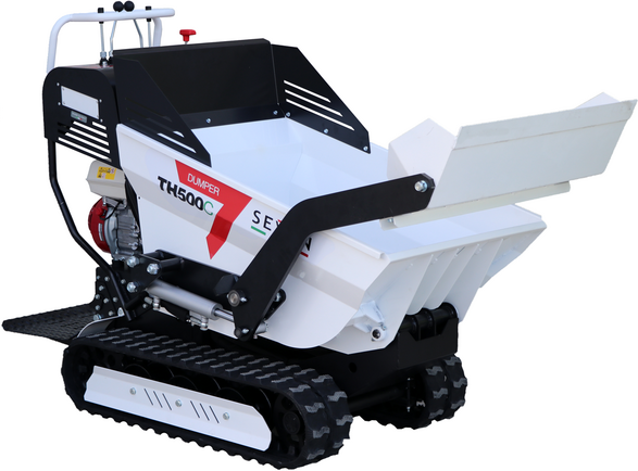 Brouette à chenilles Seven Italy TH500C GX 200 - Benne dumper hydraulique 500 kg avec pelle