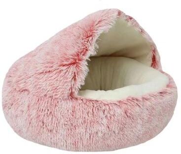 Uplifted Finds Plush Round Cat Bed With Cover pink