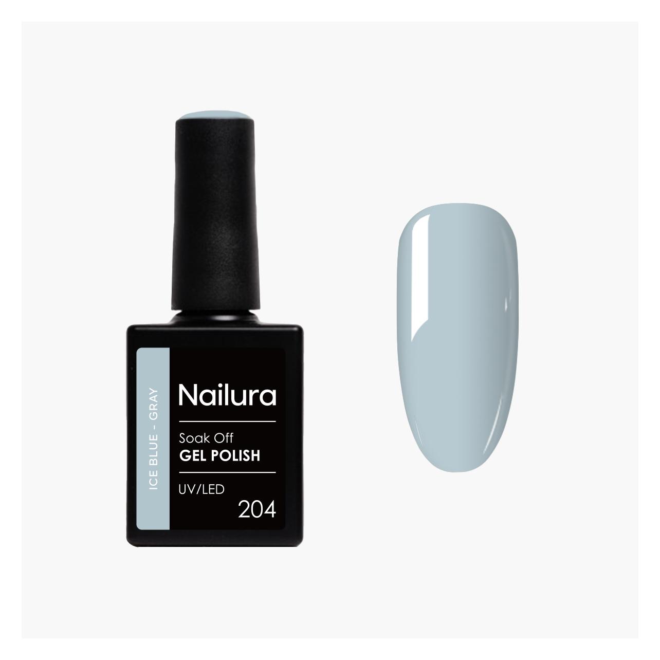 Nailura - Gel Polish 204 - Ice Blue Gray - 10 ml (Eisblaugrau, Ice Blue Gray) (70223)