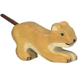 Holztiger Löwe, klein, spielend