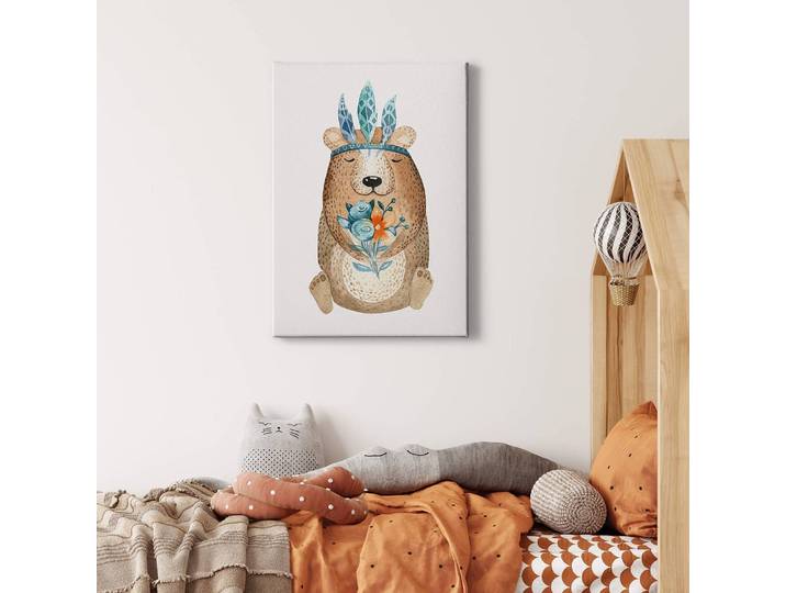 Impression sur toile Hippy Bear 50 x 70cm Marron