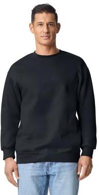 Gildan G190 Hammer Maxweight Crewneck Sweatshirt in Pitch Black size Small   75% us cotton, 25% recycled polyester