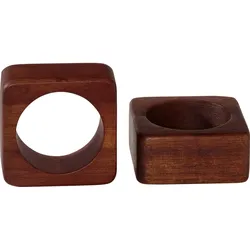 ASA Wood Serviettenringe Akazie  2er Set quadrat