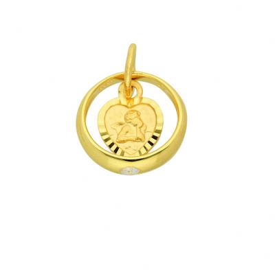Kettenanhänger ADELIA´S "Anhänger Armor 585 Gold ( 14K ) mit Zirkonia", gold, Schmuckanhänger, Damen, mit Zirkonia, Gold, Kettenanhänger, Goldanhänger Armor