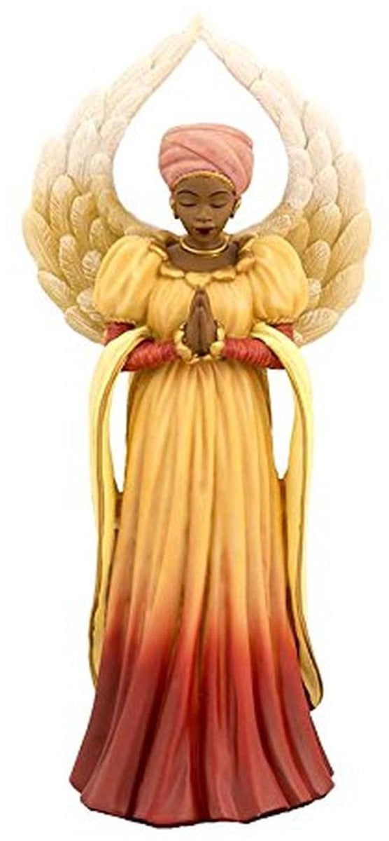Serenity Angel Beeldje in Oranje - Positief Beeld van 28 cm