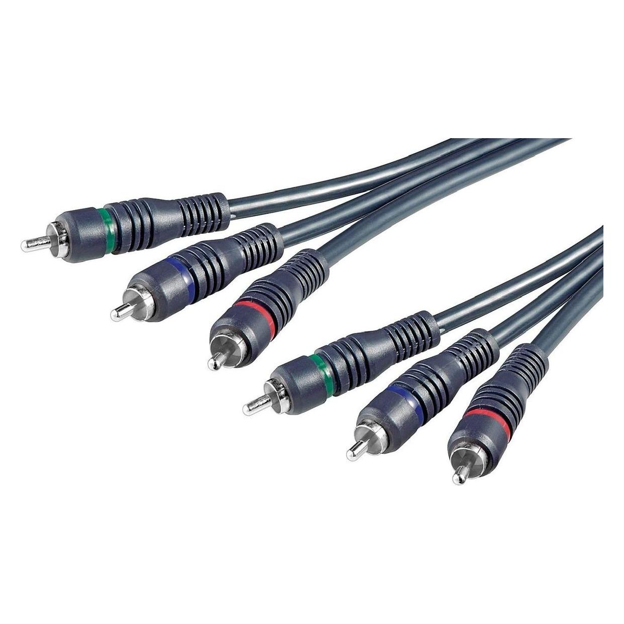 PremiumCord Kabel 3x CINCH-3x CINCH M/M HQ (2 m, Cinch Kabel) (KJACKCMM3HQ-2)