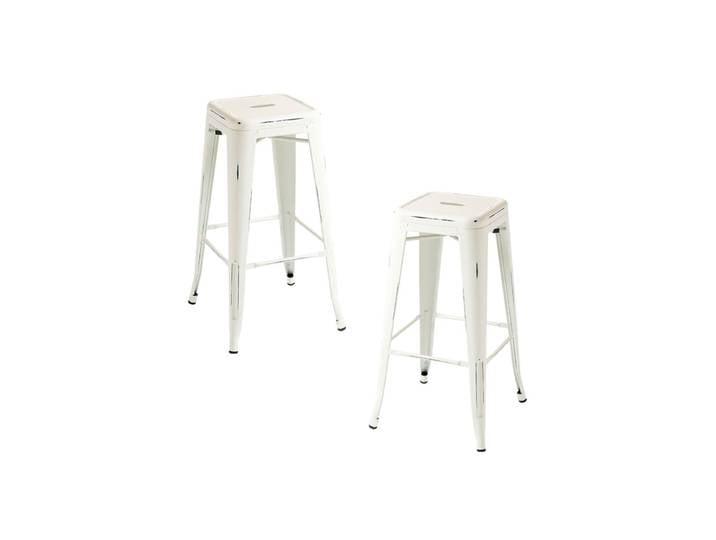 2er Set Torix Vintage Hocker 73 cm - Weiß vintage
