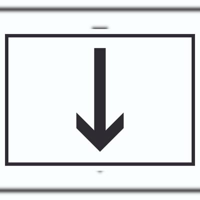 HB-Druck Richtungspfeil runter Schild waagerecht schwarz weiss Pfeil A6 (105x148mm)