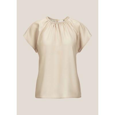 Shirtbluse MADELEINE "Blusenshirt Sommerliches Freizeitshirt mit Falten", Damen, Gr. 34, grau (kiesel), Obermaterial: 100% Polyester PES., Modern, normal, Blusen