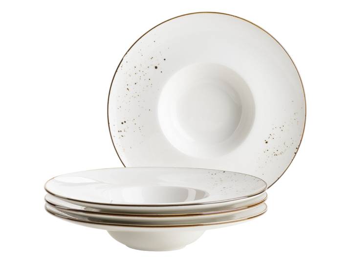 MÄSER Platzteller-Set Pintar Weiss/braun Porzellan 4 Stk - Platzteller-Set