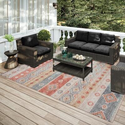 Addison Rugs Addison Indoor/ Outdoor Yuma Southwest Boho Washable Rug