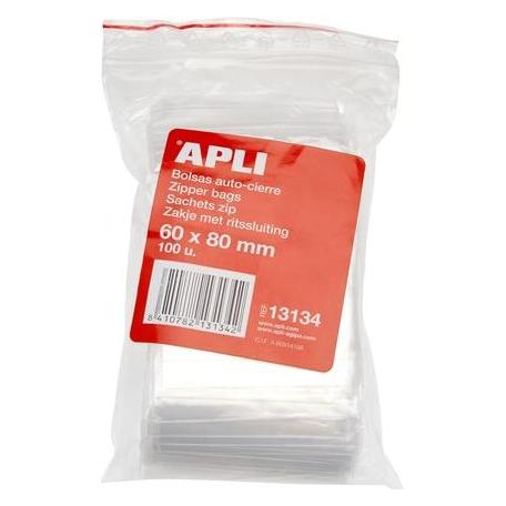 Apli Self-Sealing Bags 60 x 80mm - Pack of 100 (100 Stk.) (13134)