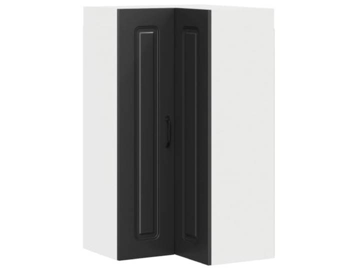HKTMGDNG Küchen-Wand-Eckschrank Holzwerkstoff Schwarz 57x57x100 cm Modernes Design für die Ecke in Küche und Speisekammer. Bietet 3 Regale mit 2 Türen für ordentlichen Stauraum.