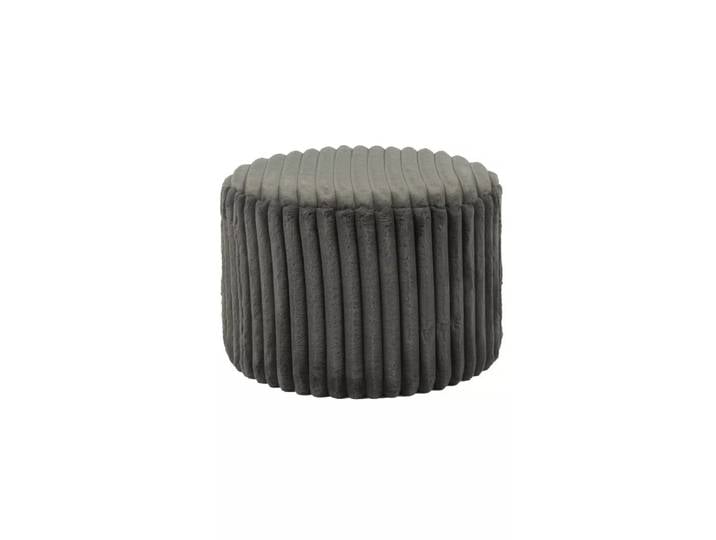 mutoni - Sitzhocker Plüsch-Cord dunkelgrau, One Size