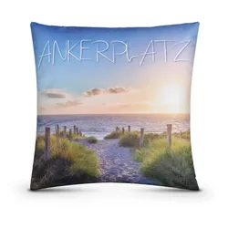 Bestlivings Outdoor Kissen mit Strandmotiv - Ankerplatz - 1 Stück ( 1er Pack )