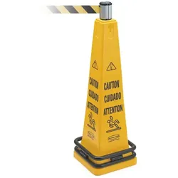 Warnschild Rubbermaid Absperrungskegel Gelb mit selbst zurückführendem flexiblen Gurt