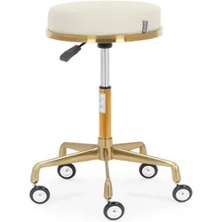 Physa, Bürostuhl, Rollhocker höhenverstellbar 150 kg Beige / Golden Arbeitshocker mit Rollen (51 - 64 cm)