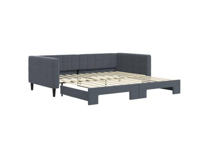 vidaXL Tagesbett Ausziehbar Dunkelgrau 100x200 cm Samt