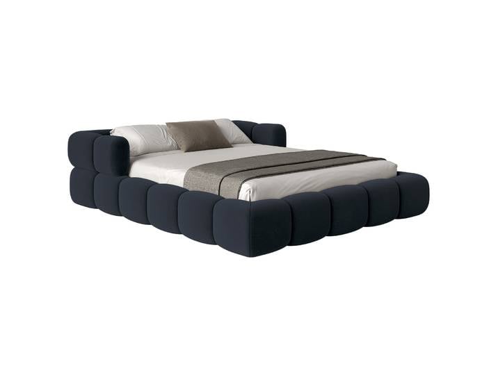Upholstered bed 180x200 cm Stormi, gerollter Lattenrost,