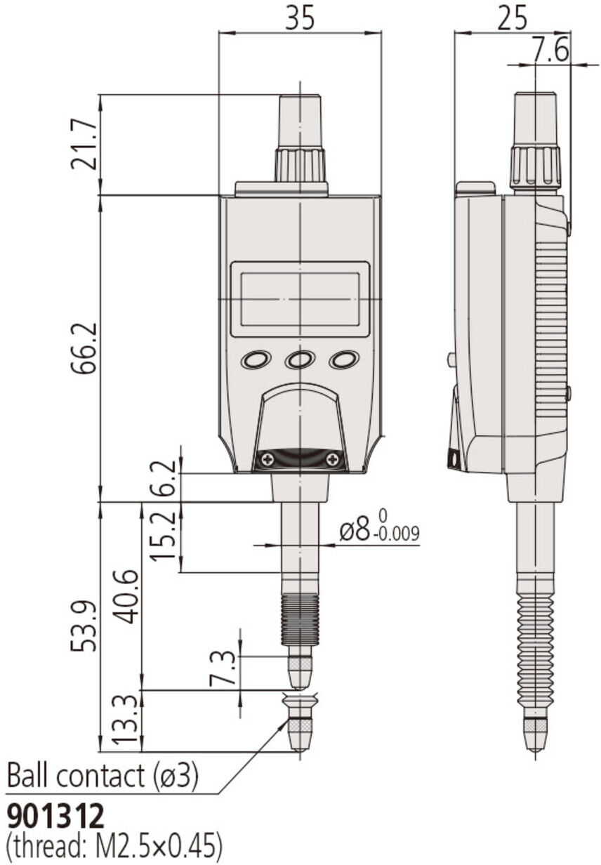 Mitutoyo Digitale Messuhr ID-N, IP66 12,7 mm, 0,001 mm (543-575)