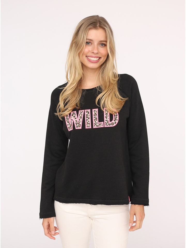 Zwillingsherz Longsleeve "Wild" in Schwarz - S