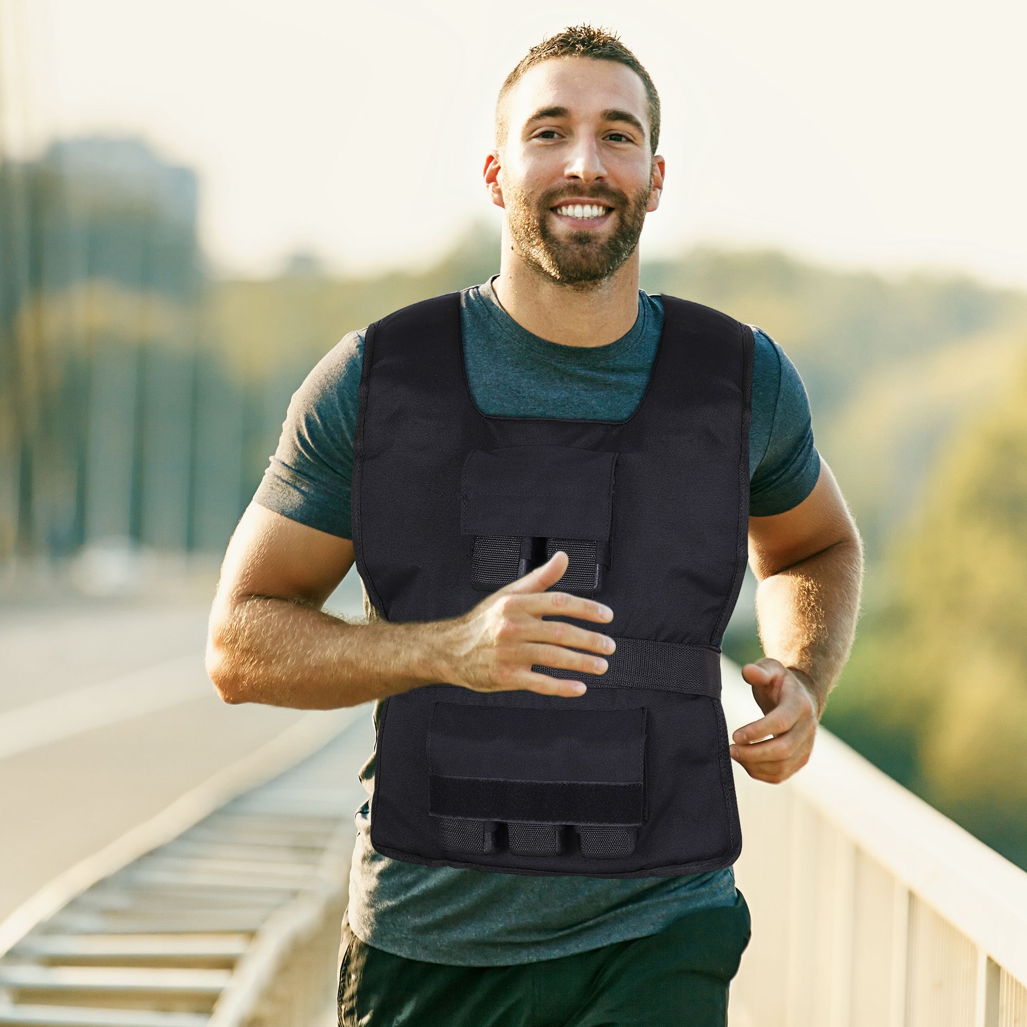 Homcom Gilet Zavorrato da 20 kg regolabile, in Tessuto Oxford e Acciaio, 36x52 cm, Nero