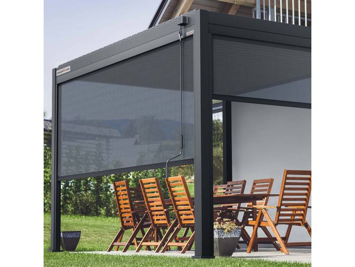 pergomondo Screen-Rollo für Pergola mit Lamellendach 4 m,