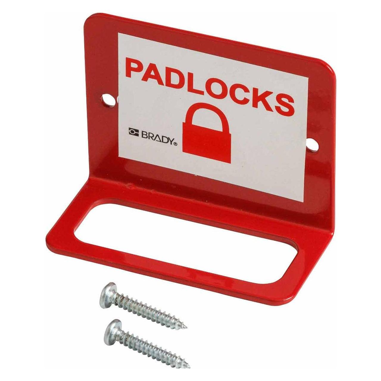 Brady Kleine Schlösser-Station, Kunststoffbeschichteter Stahl, Rot, für bis zu 4 Schlösser, 57 x 7 (PRINZING PADLOCK RACK STEEL)